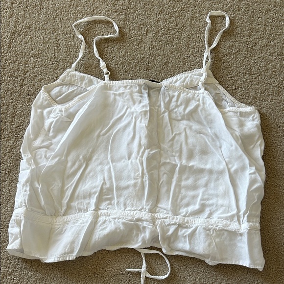 White Button-Front Tie-Waist Cami - Picture 3 of 3